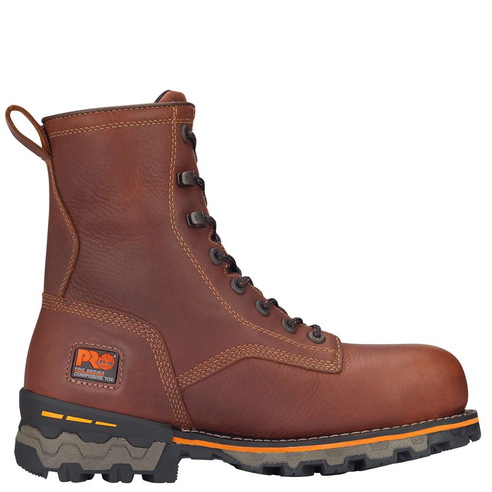 Timberland Mens Work Boots PRO® Boondock 8" Comp Toe - Brown - India UY8641390